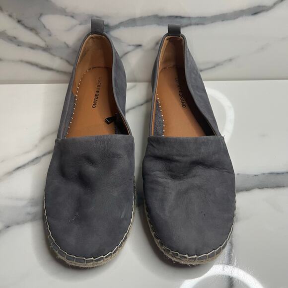 Lucky Brown Women's Blue Suede Beachy Comfort Slip-On Espadrille Loafers Sz 8.5 - Picture 2 of 8